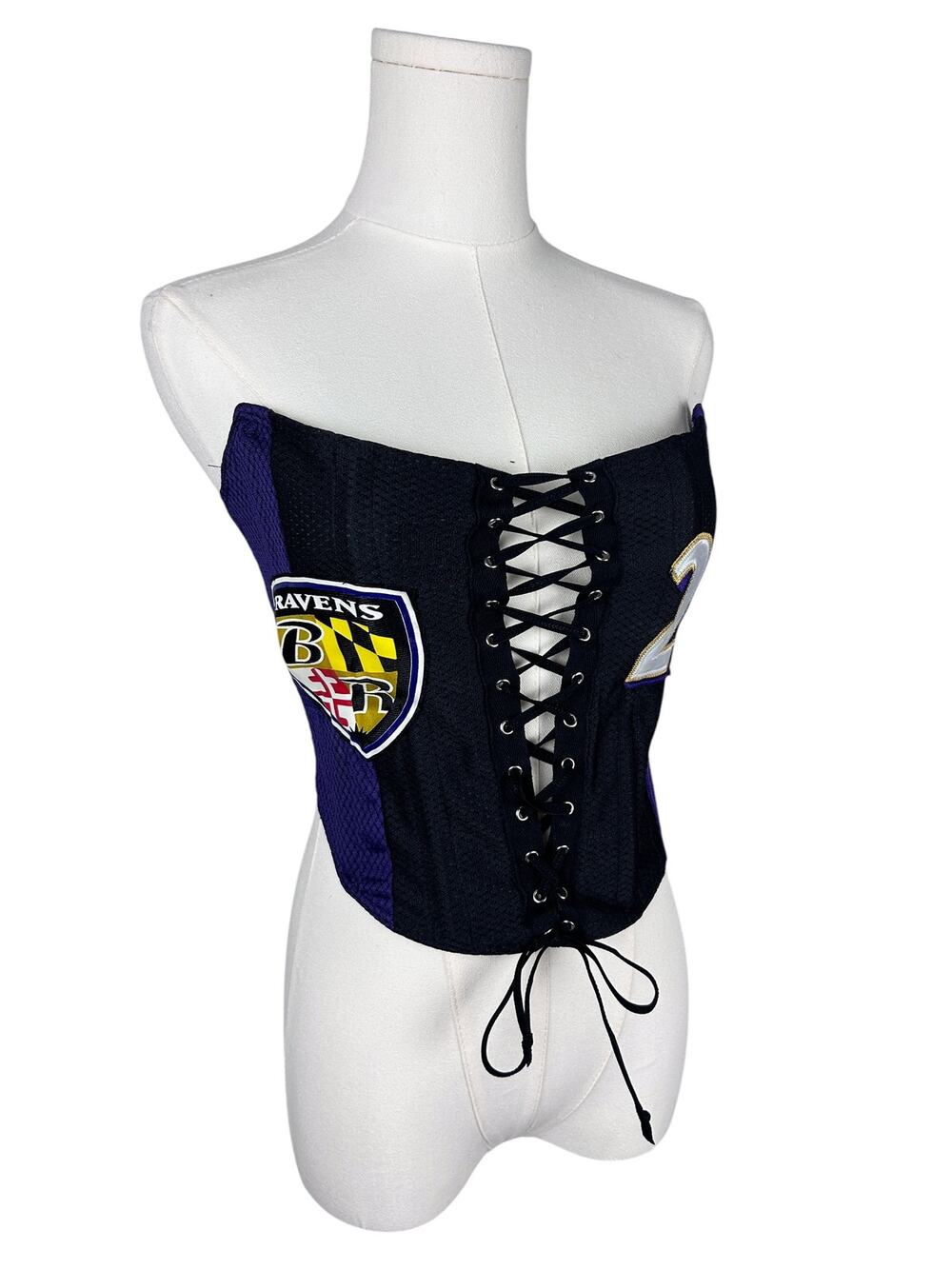 I Am Koko LA Baltimore Ravens Custom Lace Up Corset Top S/M